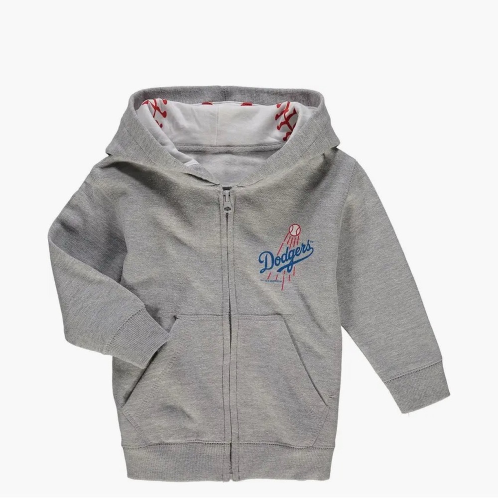 Soft as a Grape Los Angeles Dodgers Baseball Print Full-Zip Hoodie - 2T